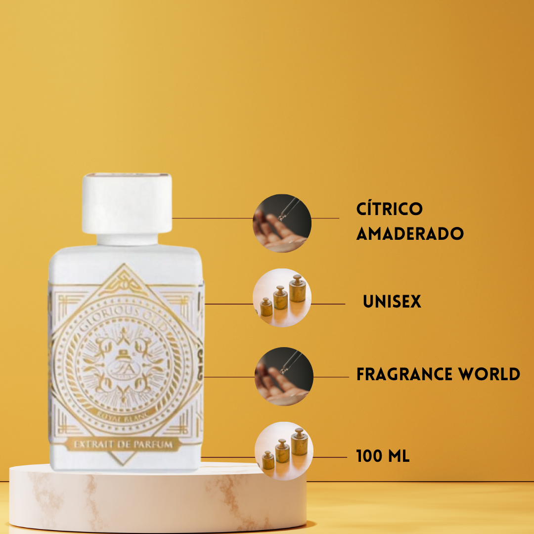 Glorious Oud Royal Blanc – 80 ml – French Avenue | Perfume Unisex Floral Almizclado con Toque Cítrico