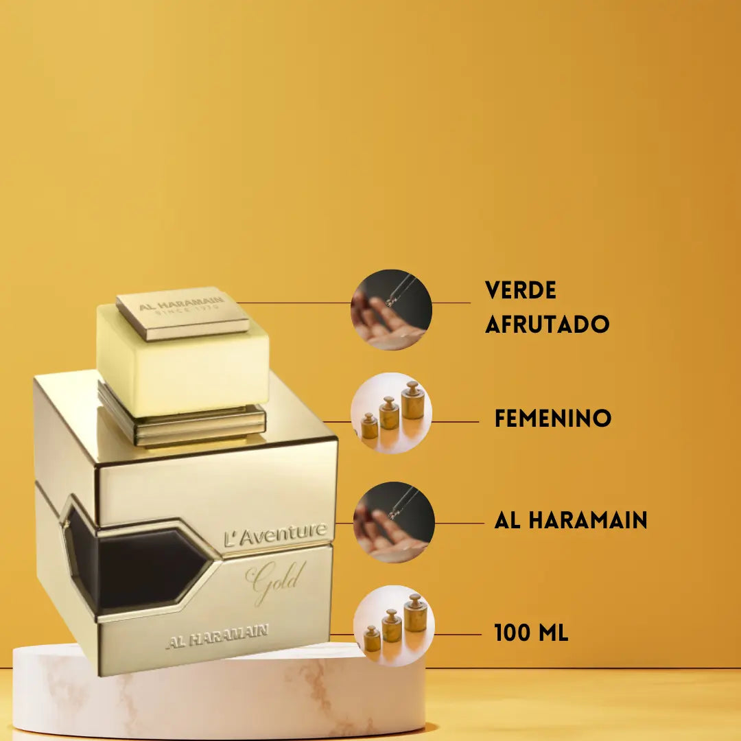 Al Haramain L'Aventure Gold | Perfume Árabe Unisex | Eau de Parfum