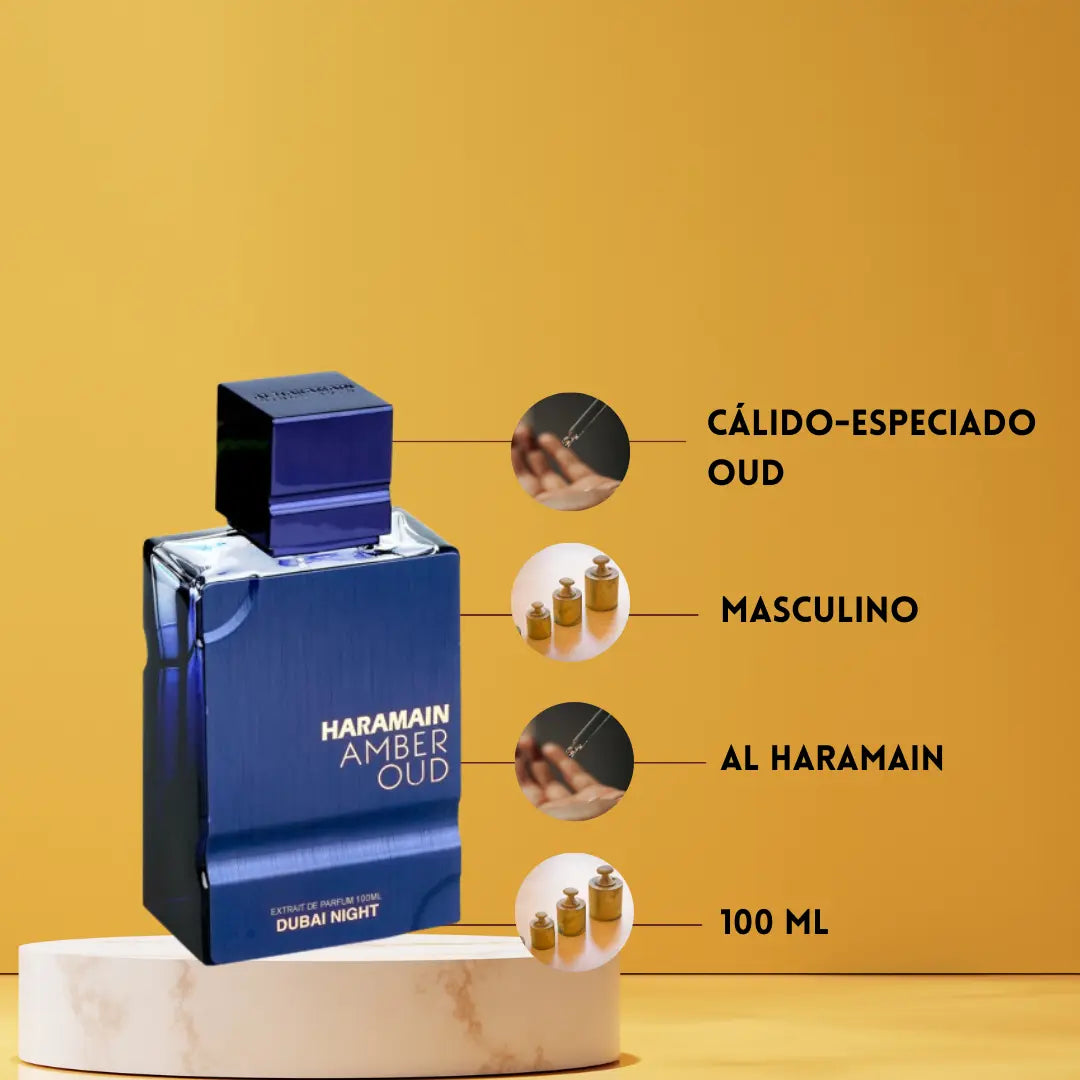 Amber Oud Dubai Night | Al Haramain | Perfume Árabe para Hombre | Oriental Amaderado - Extrait de Parfum