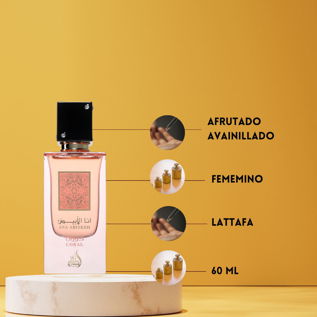 🌺 Ana Abiyedh Coral – Eau de Parfum 60 ml – Lattafa