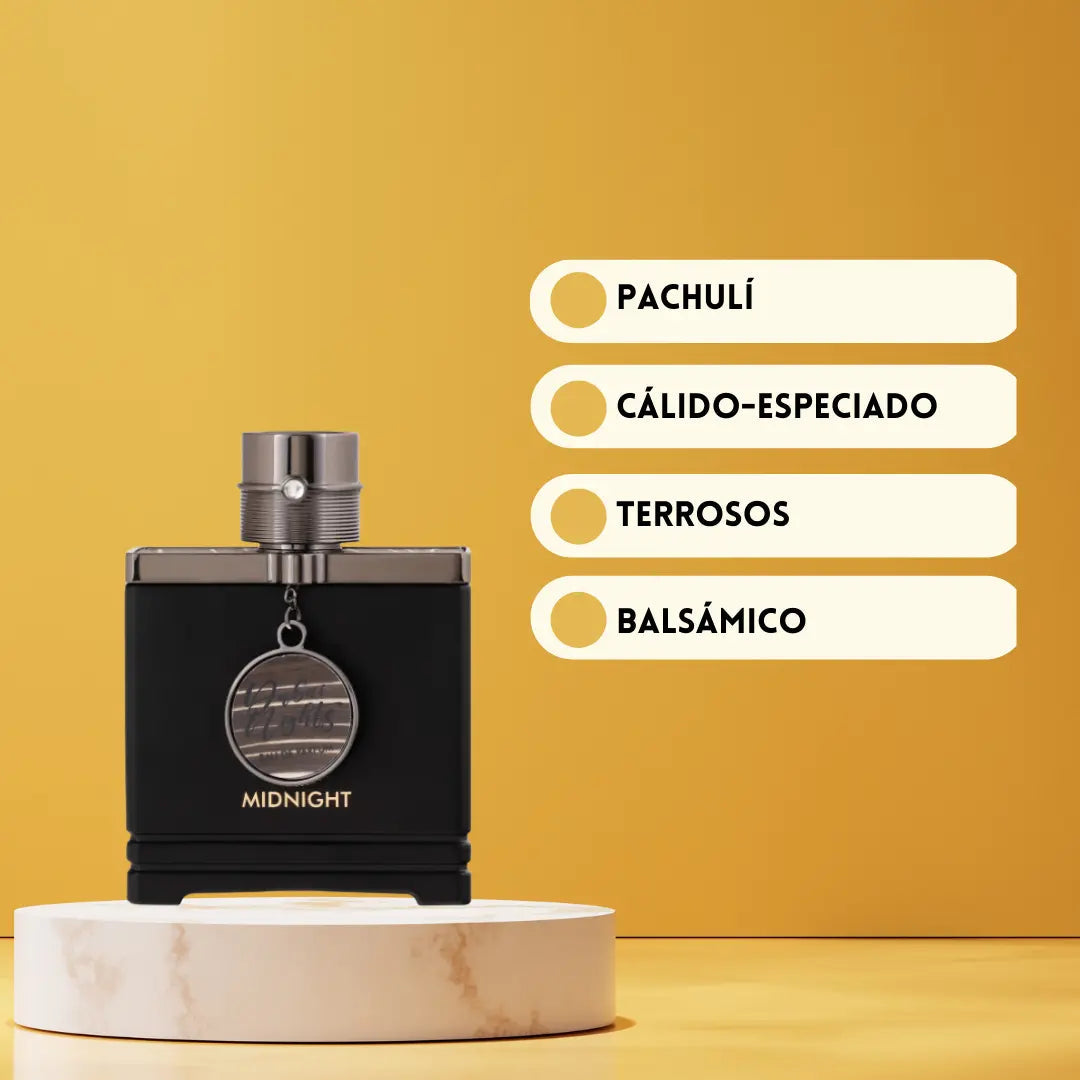 Dubai Nights Midnight de Armaf | Perfume Árabe para Hombre | Aromático Fougère - Eau de Parfum