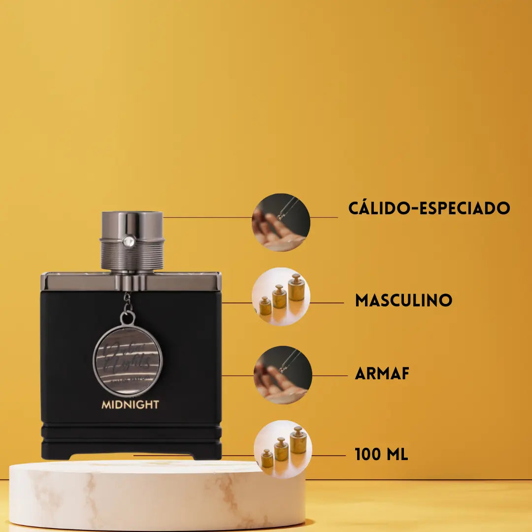 Dubai Nights Midnight de Armaf | Perfume Árabe para Hombre | Aromático Fougère - Eau de Parfum
