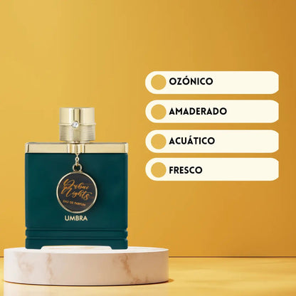 Dubai Nights Umbra de Armaf | Perfume Árabe Unisex | Amaderado Acuático - Eau de Parfum