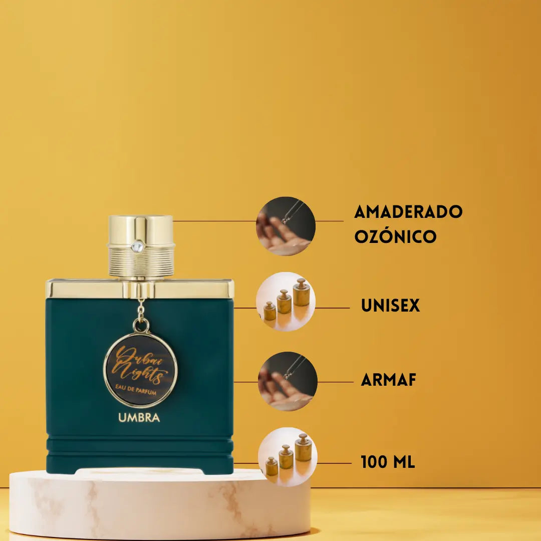 Dubai Nights Umbra de Armaf | Perfume Árabe Unisex | Amaderado Acuático - Eau de Parfum