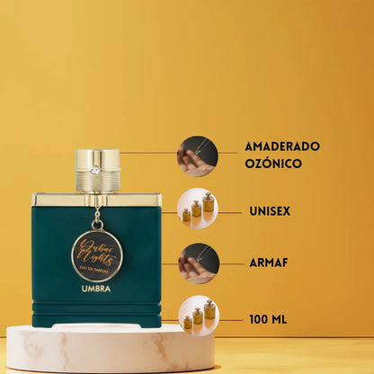 Dubai Nights Umbra de Armaf | Perfume Árabe Unisex | Amaderado Acuático - Eau de Parfum