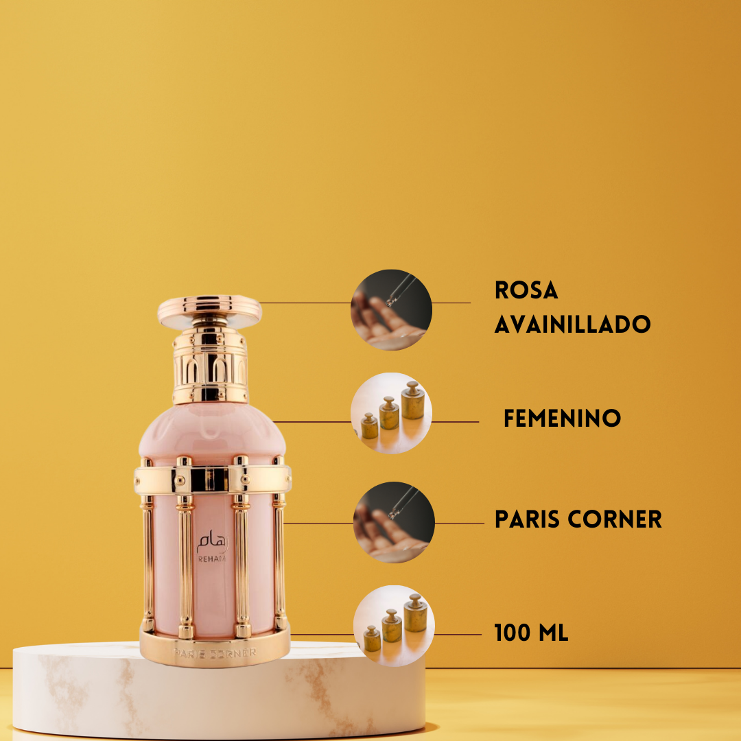 Reham Rose Petals Eau de Parfum 100 ml | Paris Corner | Perfume Femenino Floral, Elegante y Luminoso
