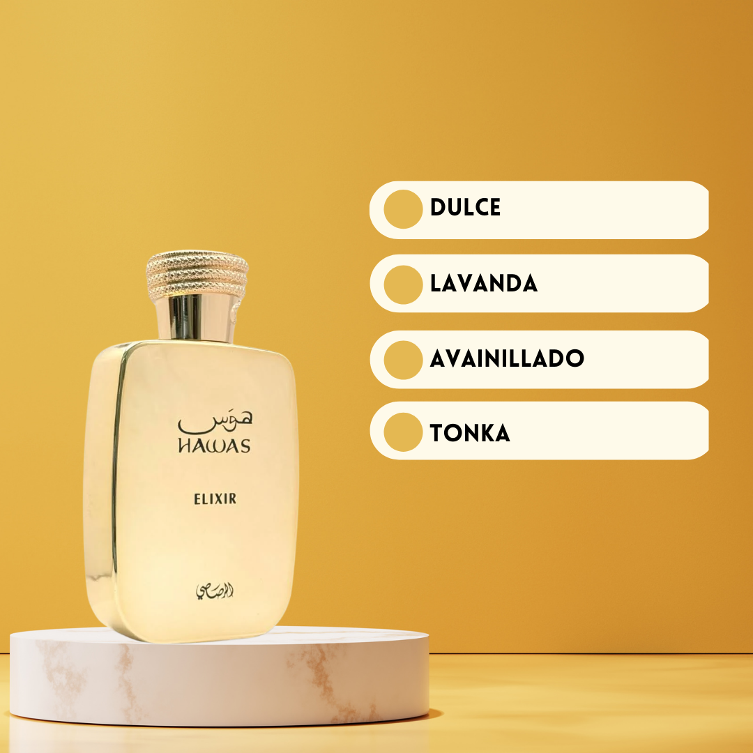Hawas Elixir | Rasasi | Perfume Masculino | Aromático, Dulce, Sensual – EDP
